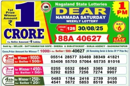 Lottery Result 1pm 2025 08 30