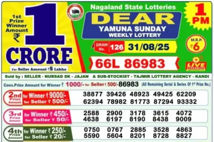 Lottery Result 1pm 2025 08 31