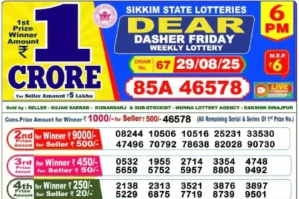 Lottery Result 6pm 2025 08 29
