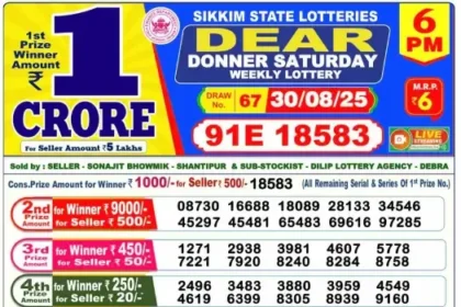 Lottery Result 6pm 2025 08 30