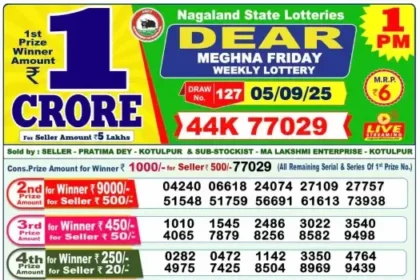 Lottery Result 1pm 2025 09 05