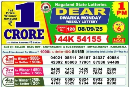 Lottery Result 1pm 2025 09 08