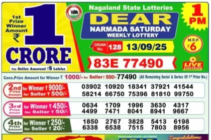 Lottery Result 1pm 2025 09 13