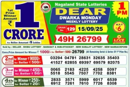 Lottery Result 1pm 2025 09 15