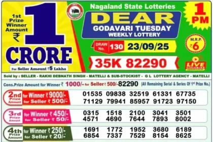 Lottery Result 1pm 2025 09 23