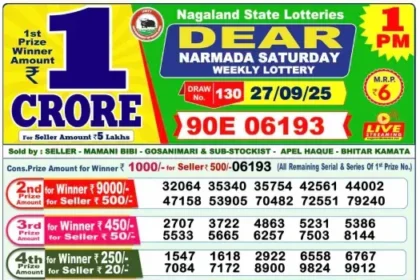 Lottery Result 1pm 2025 09 27