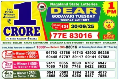 Lottery Result 1pm 2025 09 30