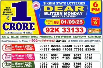 Lottery Result 6pm 2025 09 01