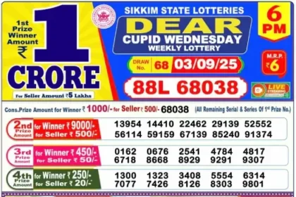Lottery Result 6pm 2025 09 03
