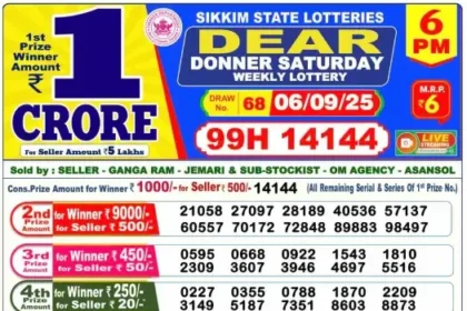 Lottery Result 6pm 2025 09 06