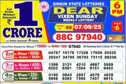 Lottery Result 6pm 2025 09 07