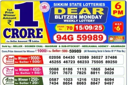 Lottery Result 6pm 2025 09 15