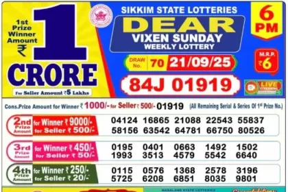 Lottery Result 6pm 2025 09 21