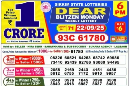 Lottery Result 6pm 2025 09 22