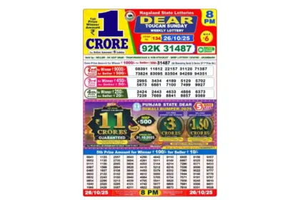 Lottery Sambad Today's Result October 26, 8 PM 2025 : Nagaland State Lottery Result