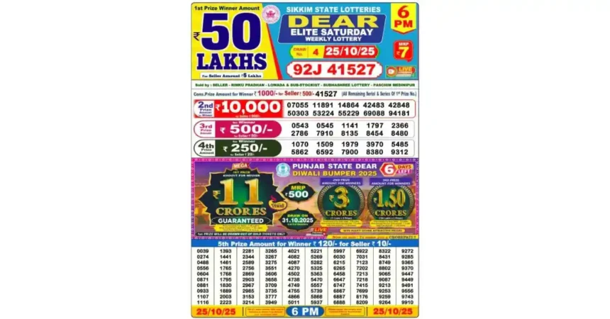 Lottery Sambad Today's Result October 25, 6 PM 2025 : Nagaland State Lottery Result