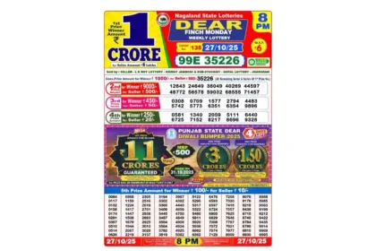 Lottery Sambad Today's Result October 27, 8 PM 2025 : Nagaland State Lottery Result