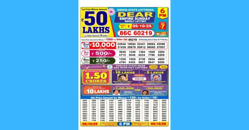 Lottery Sambad DEAR Result Today