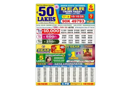 Lottery Sambad Today's Result October 10, 2025 : Nagaland State Lottery Result 6 PM