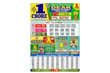 Lottery Sambad Today's Result October 11, 2025 : Nagaland State Lottery Result 1 PM