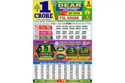 Lottery Sambad Today's Result October 29, 1 PM 2025 : Nagaland State Lottery Result