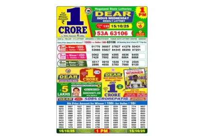 Lottery Sambad Today's Result October 15, 2025 : Nagaland State Lottery Result