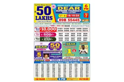 Lottery Sambad Today's Result October 16, 2025 : Nagaland State Lottery Result