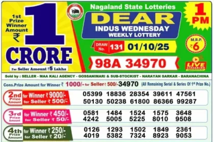 Lottery Result 1pm 2025 10 01