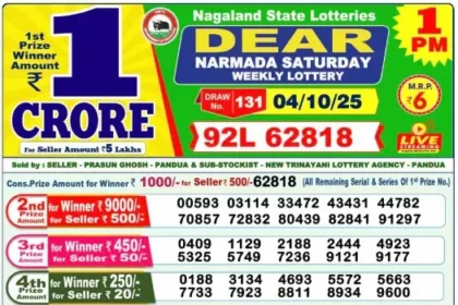 Lottery Result 1pm 2025 10 04