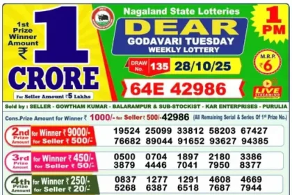 Lottery Result 1pm 2025 10 28 1