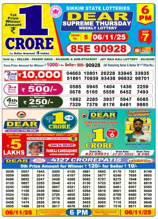Lottery Result 6PM