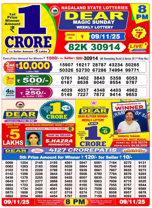 Lottery Result 8pm 2025 11 09