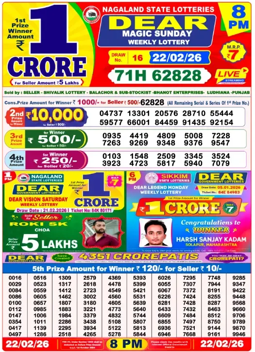 Lottery Result 8pm 2026 02 22