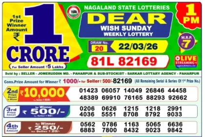 Lottery Result 1pm 2026 03 22 420x280