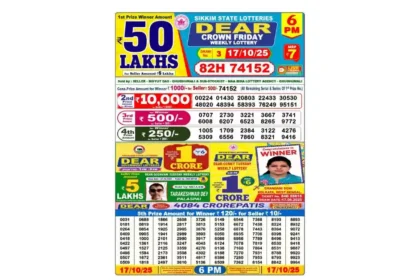 Lottery Sambad Today's Result October 17, 2025 : Nagaland State Lottery Result